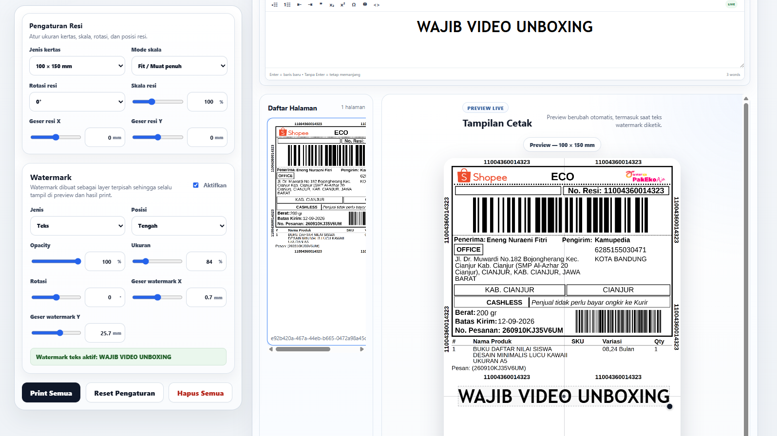 TAMBAH WATERMARK PADA RESI